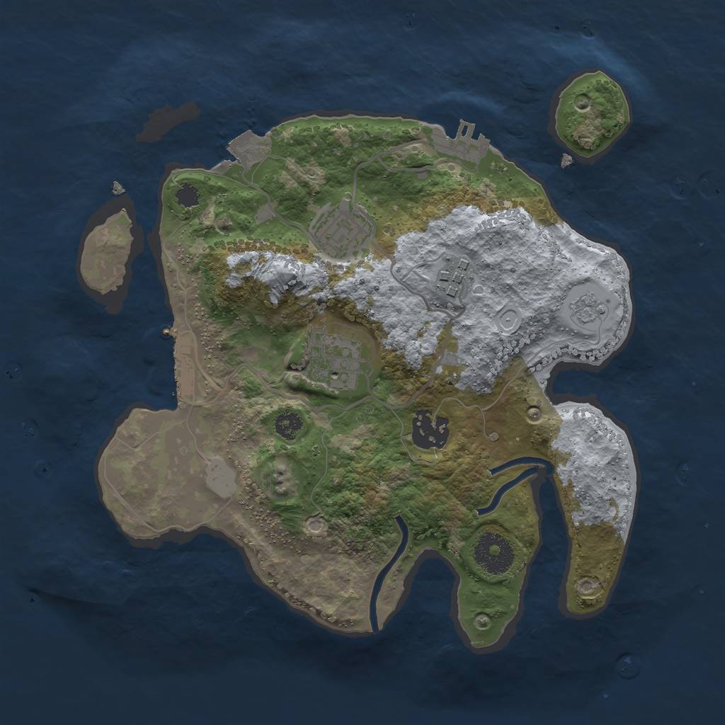 Rust Map: Procedural Map, Size: 2750, Seed: 1456433967, 10 Monuments