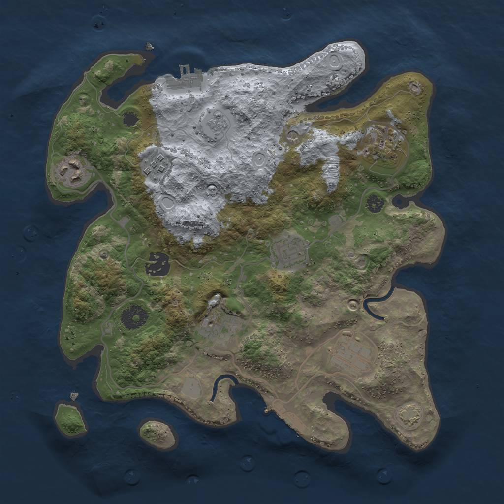 Rust Map: Procedural Map, Size: 3000, Seed: 684430028, 15 Monuments