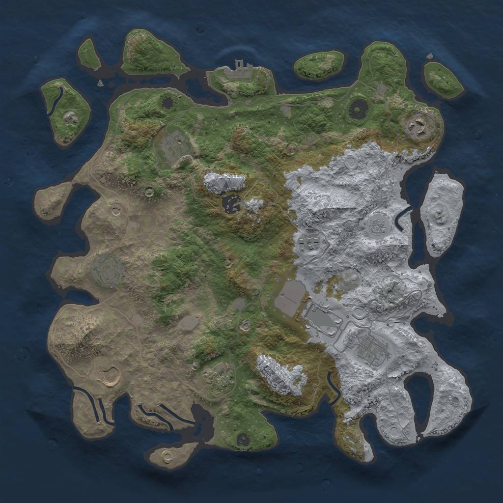 Rust Map: Procedural Map, Size: 3800, Seed: 2144, 15 Monuments