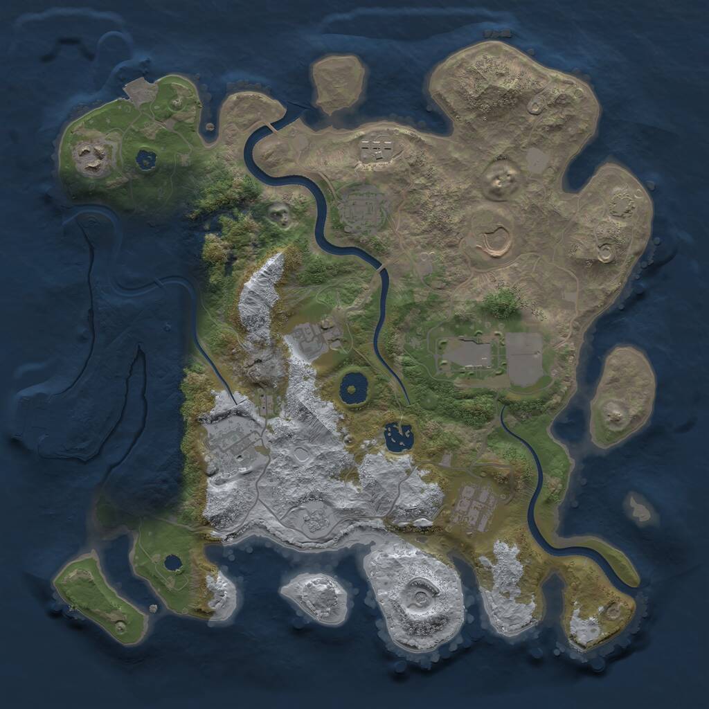 Rust Map: Procedural Map, Size: 3500, Seed: 1603030245, 14 Monuments