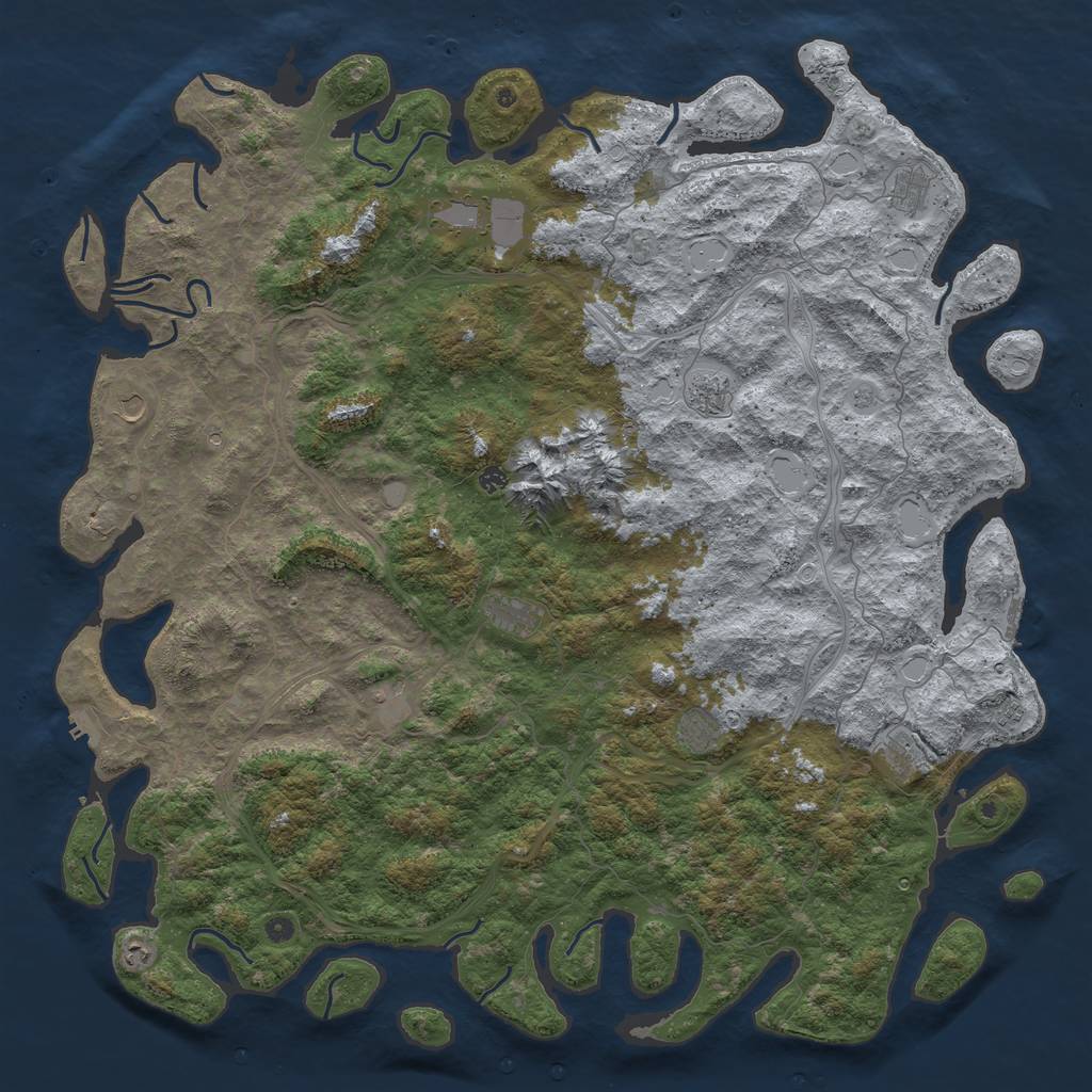 Rust Map: Procedural Map, Size: 6000, Seed: 1330978114, 18 Monuments