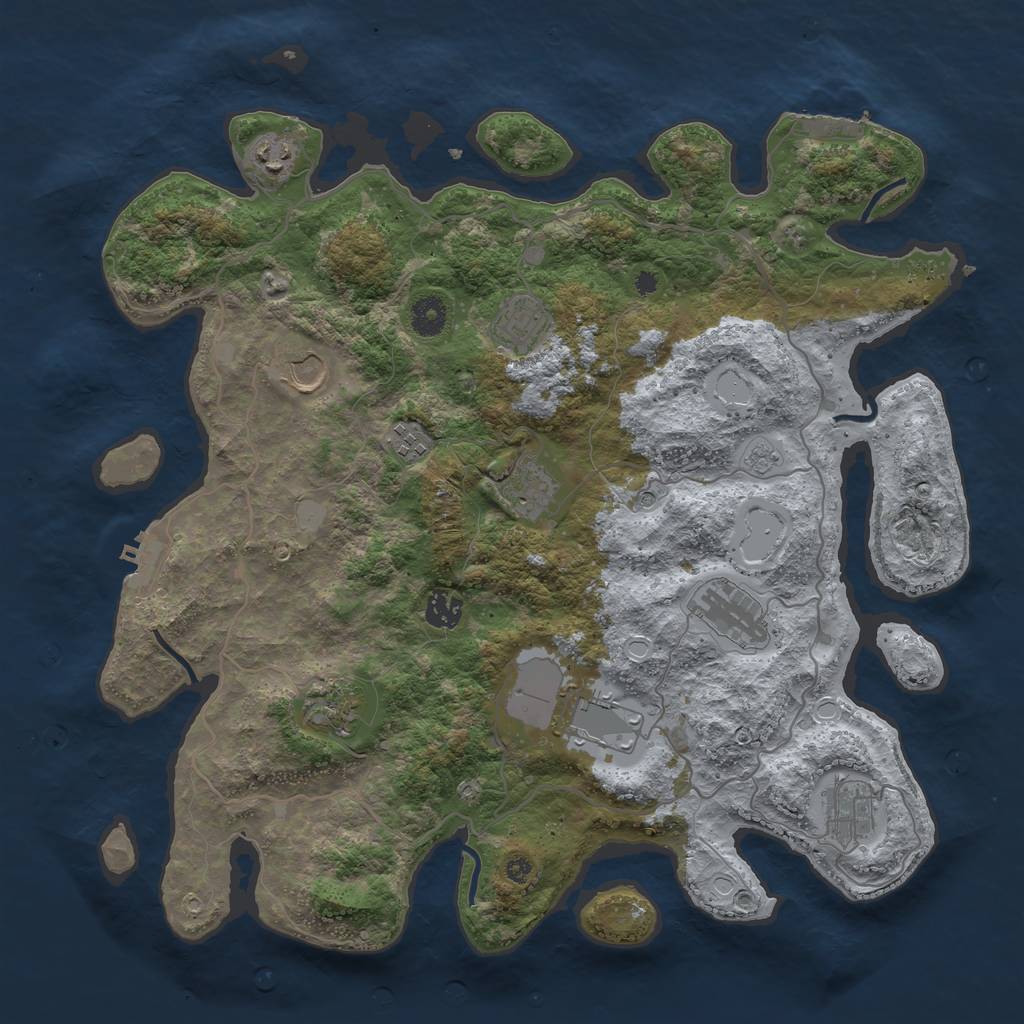 Rust Map: Procedural Map, Size: 4000, Seed: 232, 17 Monuments
