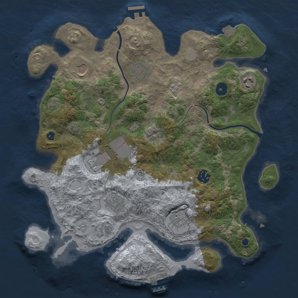 Rust Map: Procedural Map, Size: 3600, Seed: 1471616657, 14 Monuments