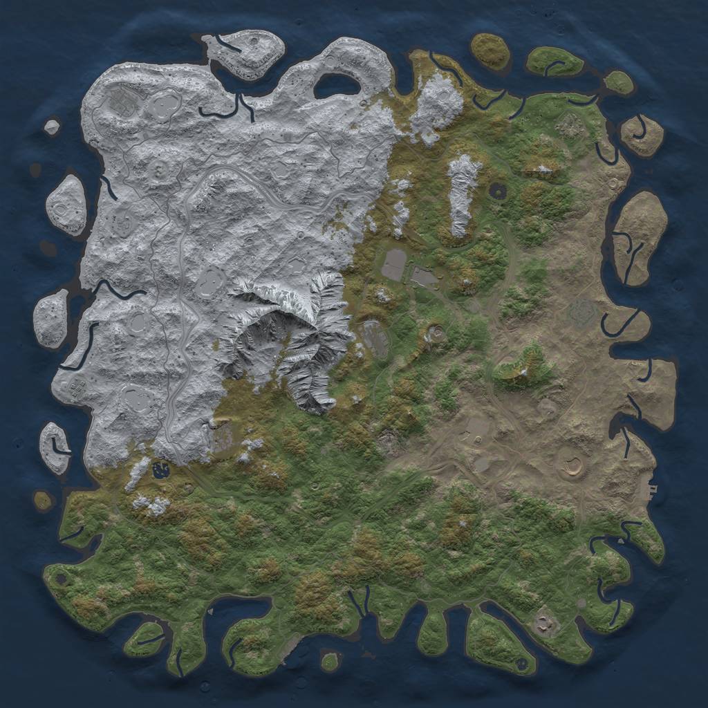 Rust Map: Procedural Map, Size: 6000, Seed: 70482878, 18 Monuments