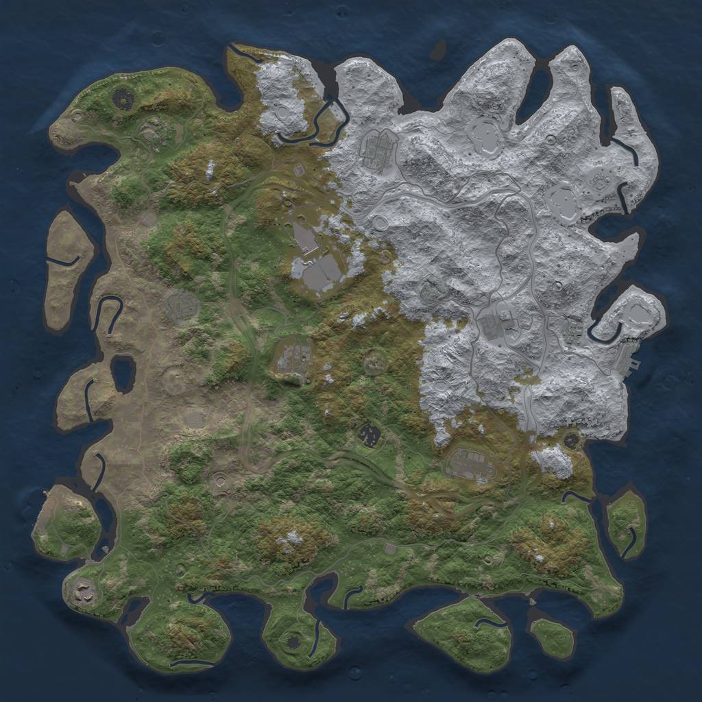 Rust Map: Procedural Map, Size: 4800, Seed: 8465975, 17 Monuments