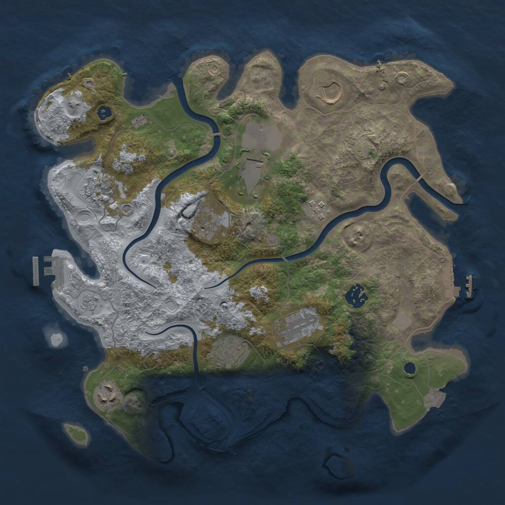 Rust Map: Procedural Map, Size: 3500, Seed: 1125274735, 15 Monuments
