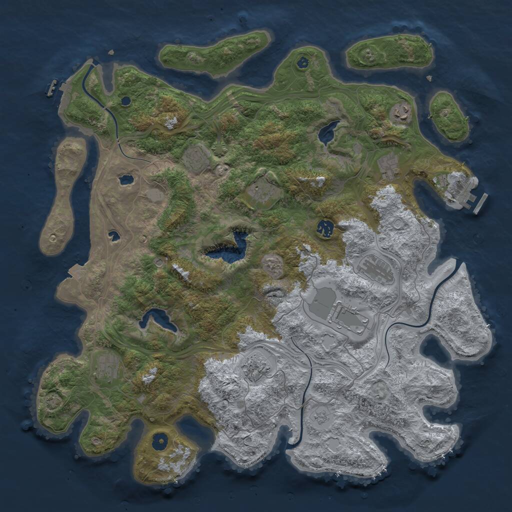 Rust Map: Procedural Map, Size: 4500, Seed: 247420, 15 Monuments