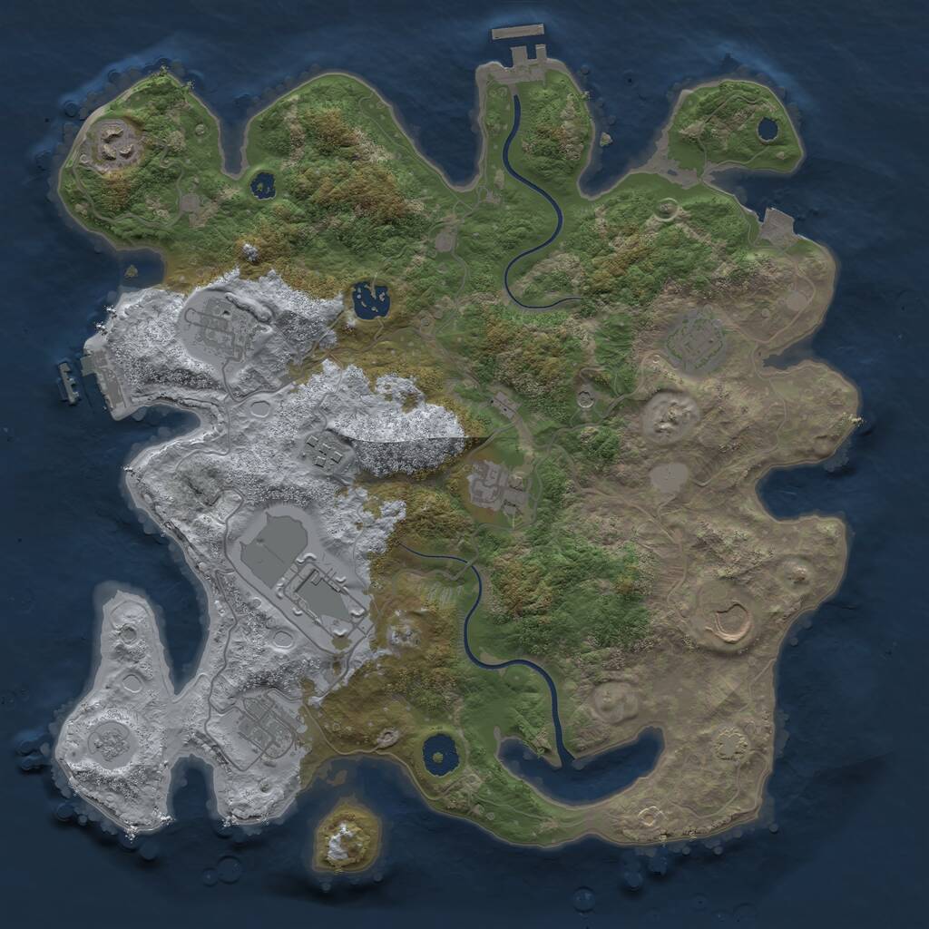 Rust Map: Procedural Map, Size: 3600, Seed: 569, 15 Monuments