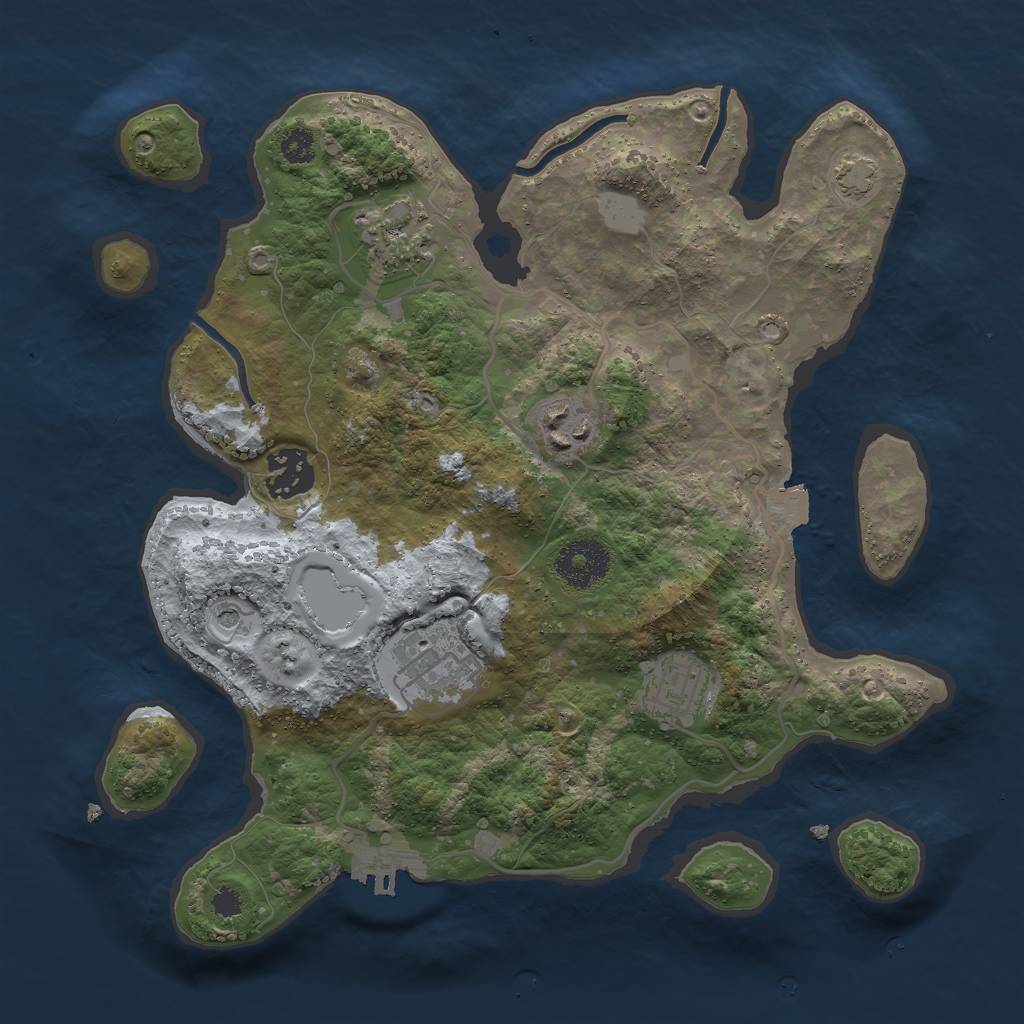 Rust Map: Procedural Map, Size: 3000, Seed: 1599873943, 11 Monuments