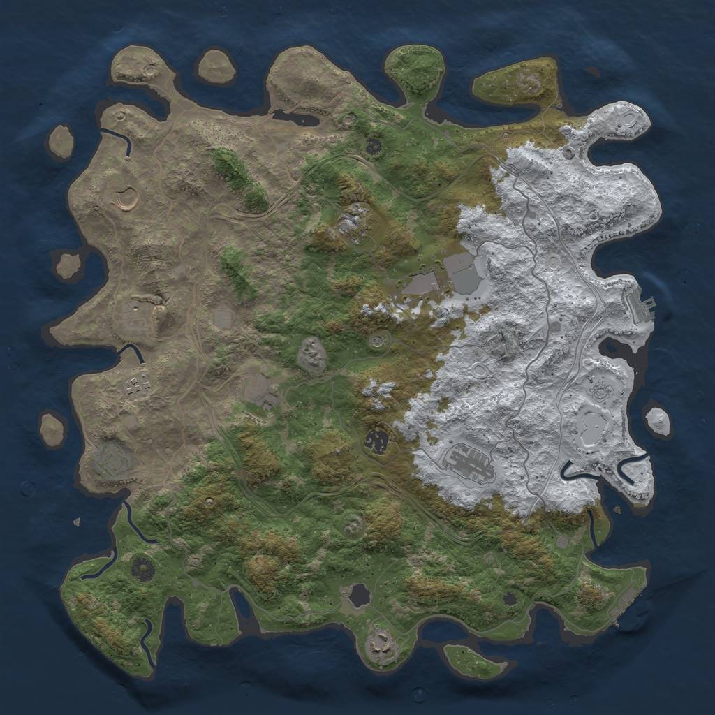 Rust Map: Procedural Map, Size: 4500, Seed: 2022183564, 19 Monuments