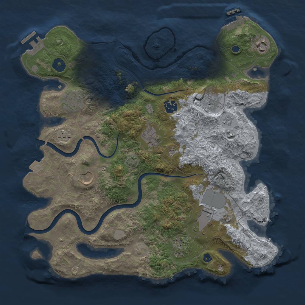 Rust Map: Procedural Map, Size: 3500, Seed: 1489916786, 15 Monuments