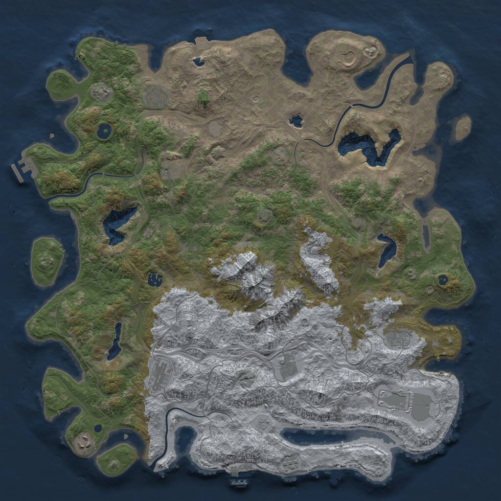 Rust Map: Procedural Map, Size: 5000, Seed: 2102021, 17 Monuments