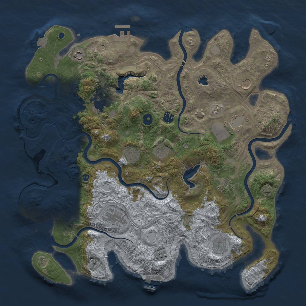 Rust Map: Procedural Map, Size: 4250, Seed: 56464, 16 Monuments