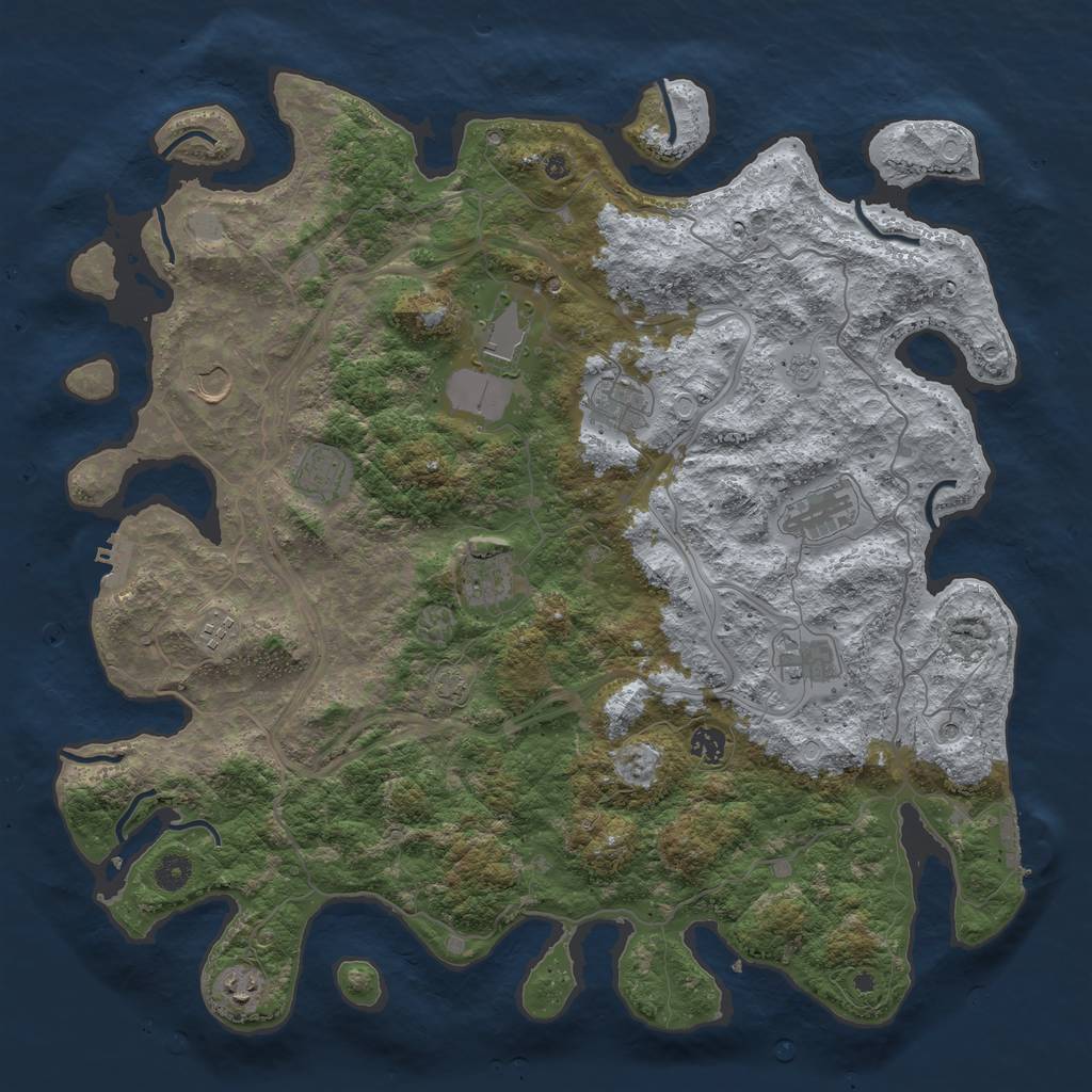 Rust Map: Procedural Map, Size: 4500, Seed: 1504075862, 18 Monuments