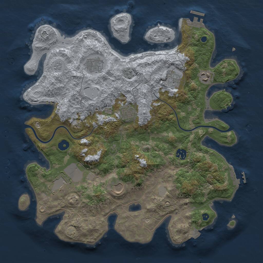 Rust Map: Procedural Map, Size: 3700, Seed: 789511769, 14 Monuments