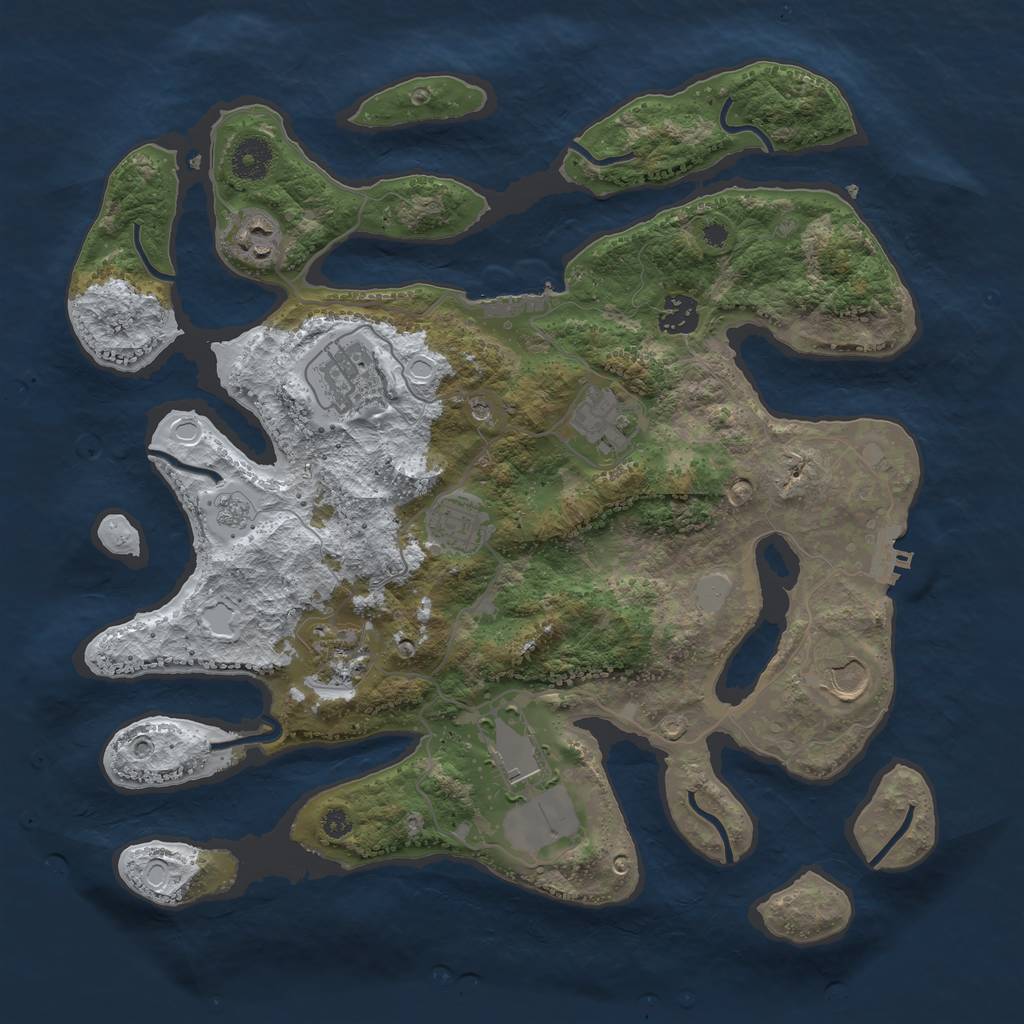 Rust Map: Procedural Map, Size: 3700, Seed: 295450513, 17 Monuments