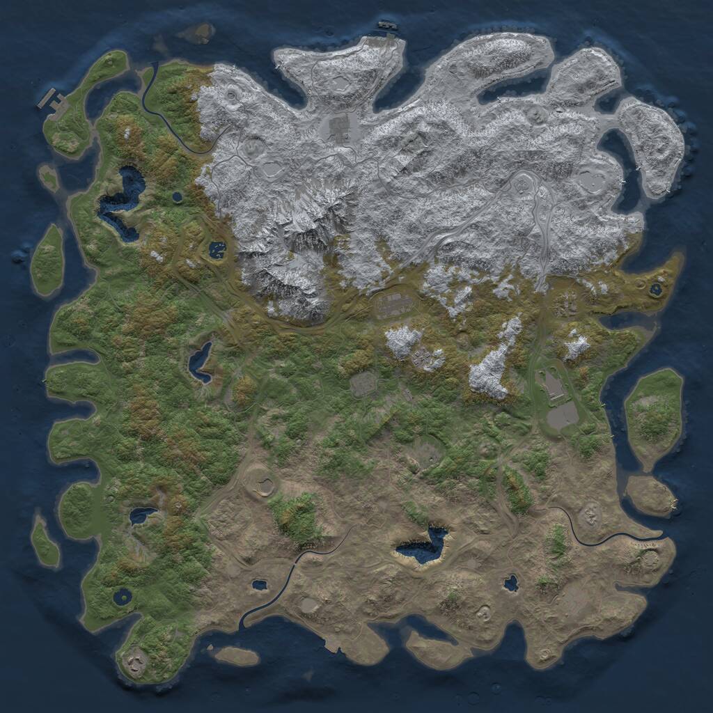 Rust Map: Procedural Map, Size: 6000, Seed: 8585, 17 Monuments