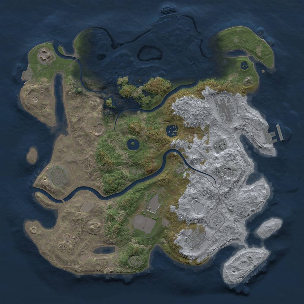 Rust Map: Procedural Map, Size: 3700, Seed: 713705, 15 Monuments