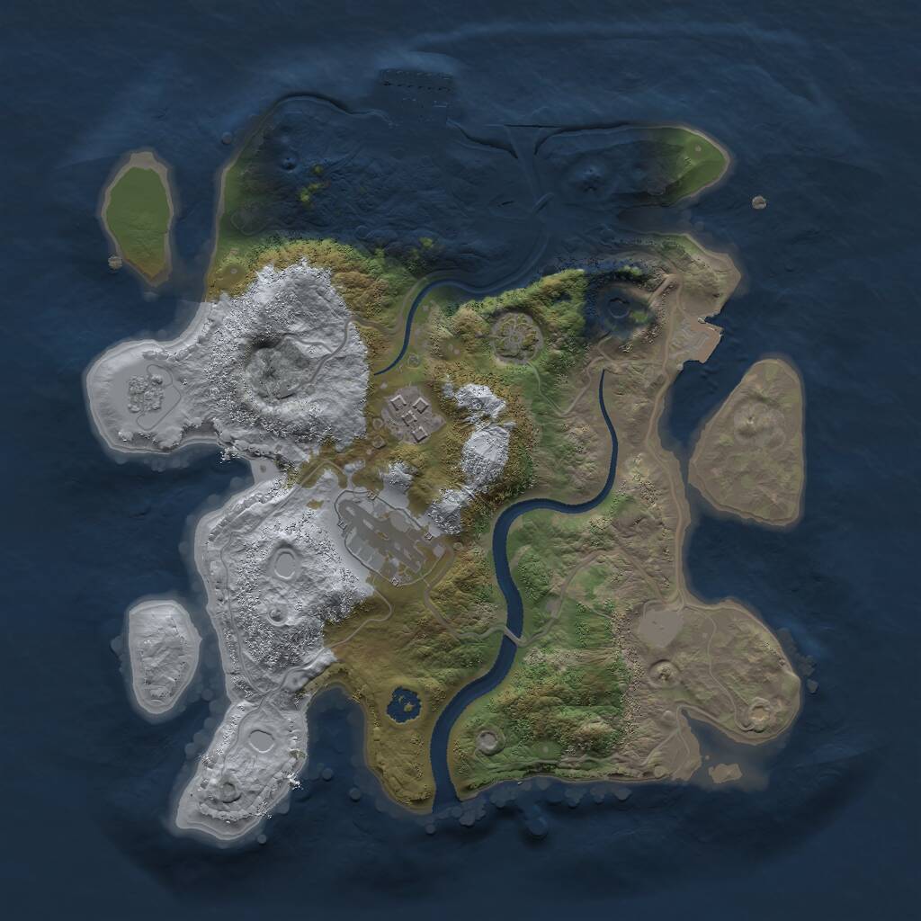 Rust Map: Procedural Map, Size: 2700, Seed: 17777, 7 Monuments