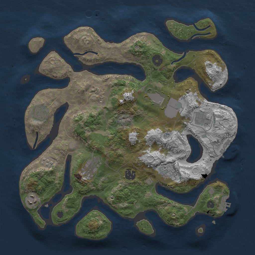 Rust Map: Procedural Map, Size: 3500, Seed: 1778655818, 17 Monuments