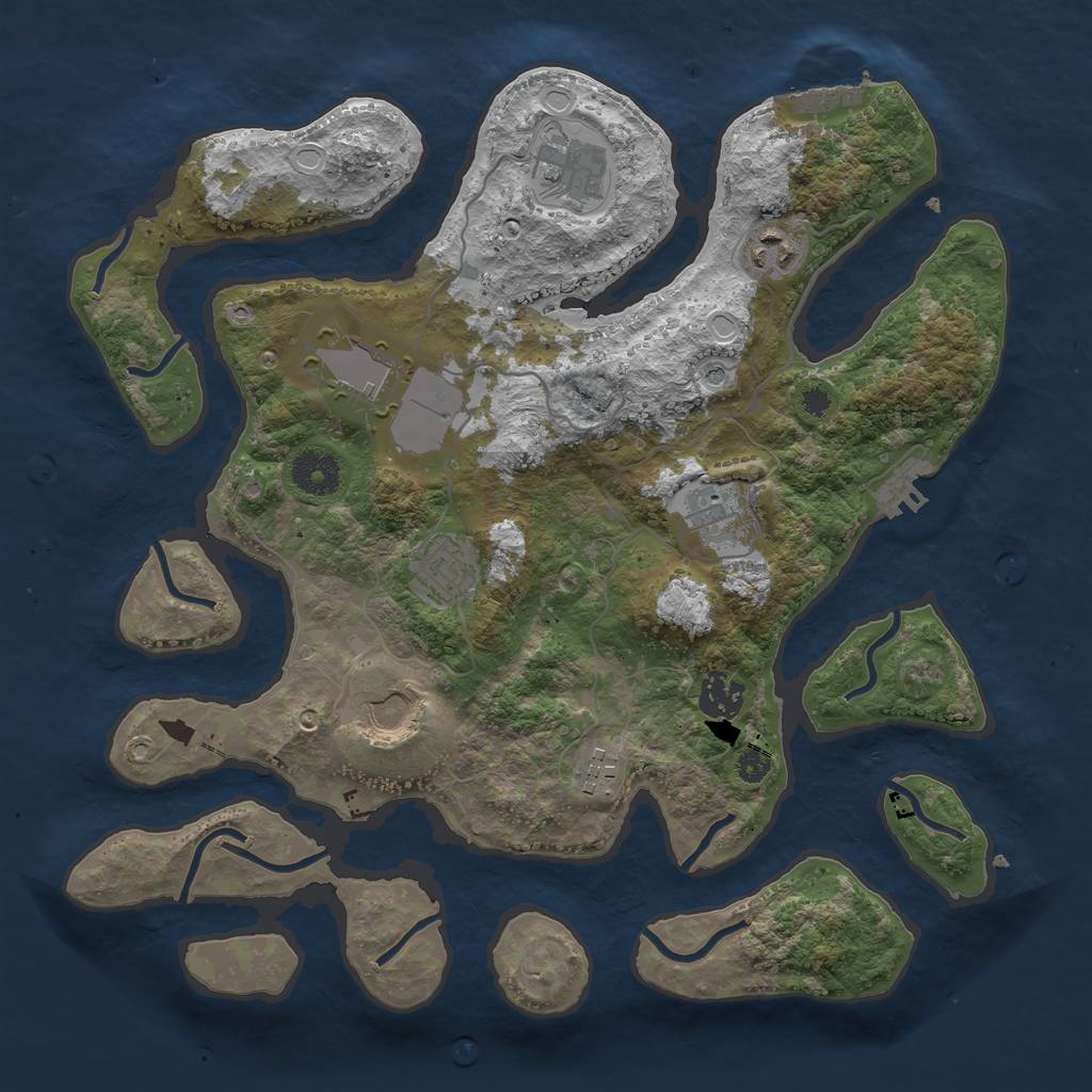 Rust Map: Procedural Map, Size: 3500, Seed: 1141903, 16 Monuments