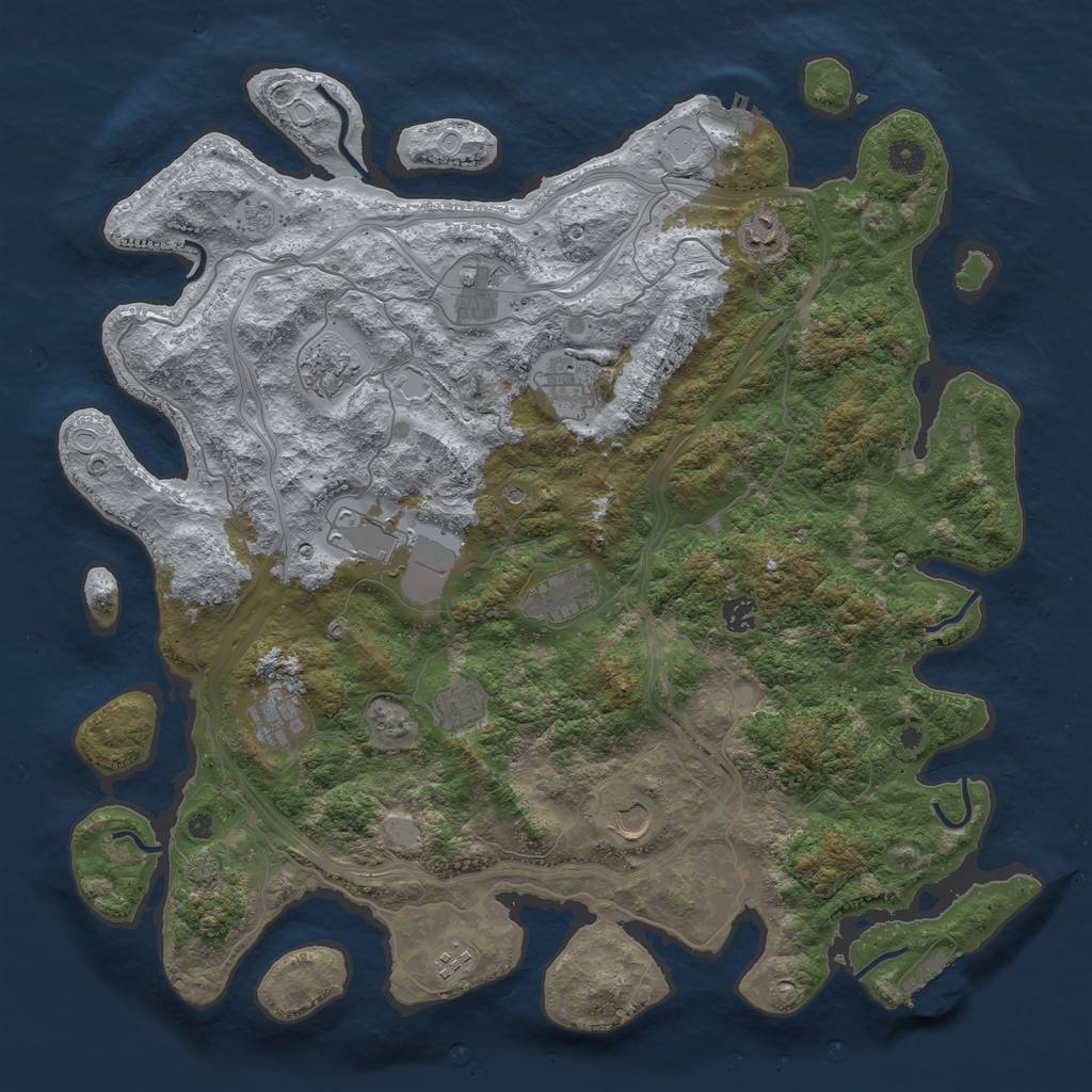 Rust Map: Procedural Map, Size: 4500, Seed: 364795238, 19 Monuments