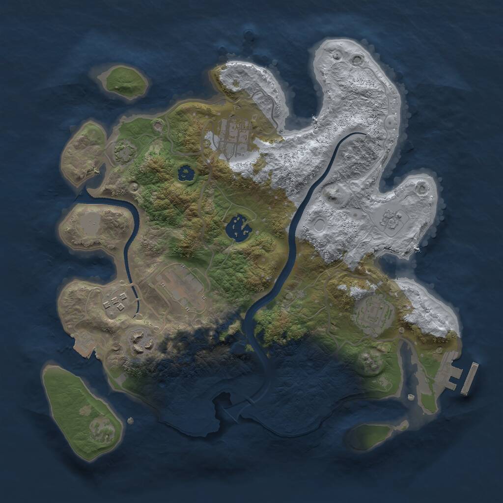 Rust Map: Procedural Map, Size: 3000, Seed: 62374, 10 Monuments