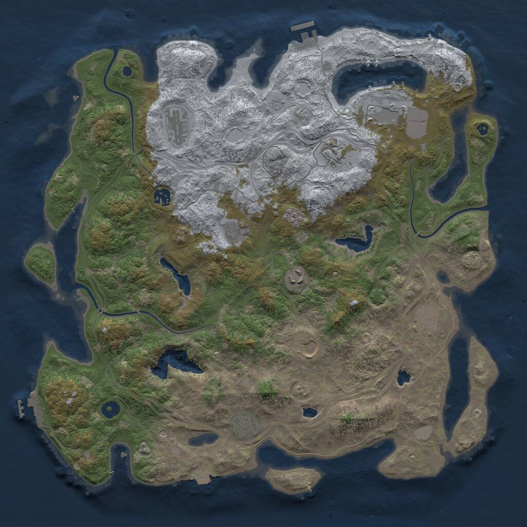 Rust Map: Procedural Map, Size: 4500, Seed: 87811716, 16 Monuments