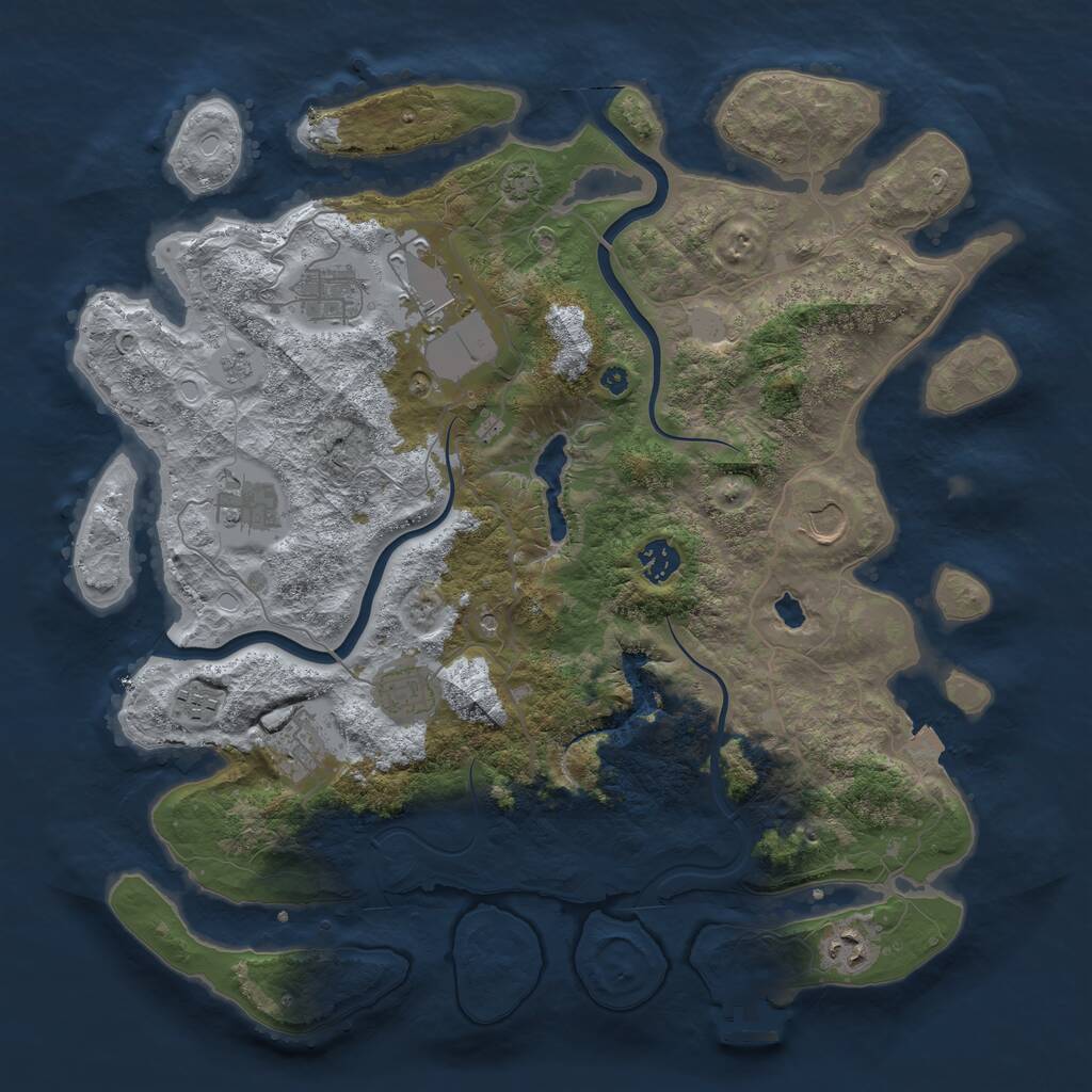 Rust Map: Procedural Map, Size: 4000, Seed: 676133390, 14 Monuments