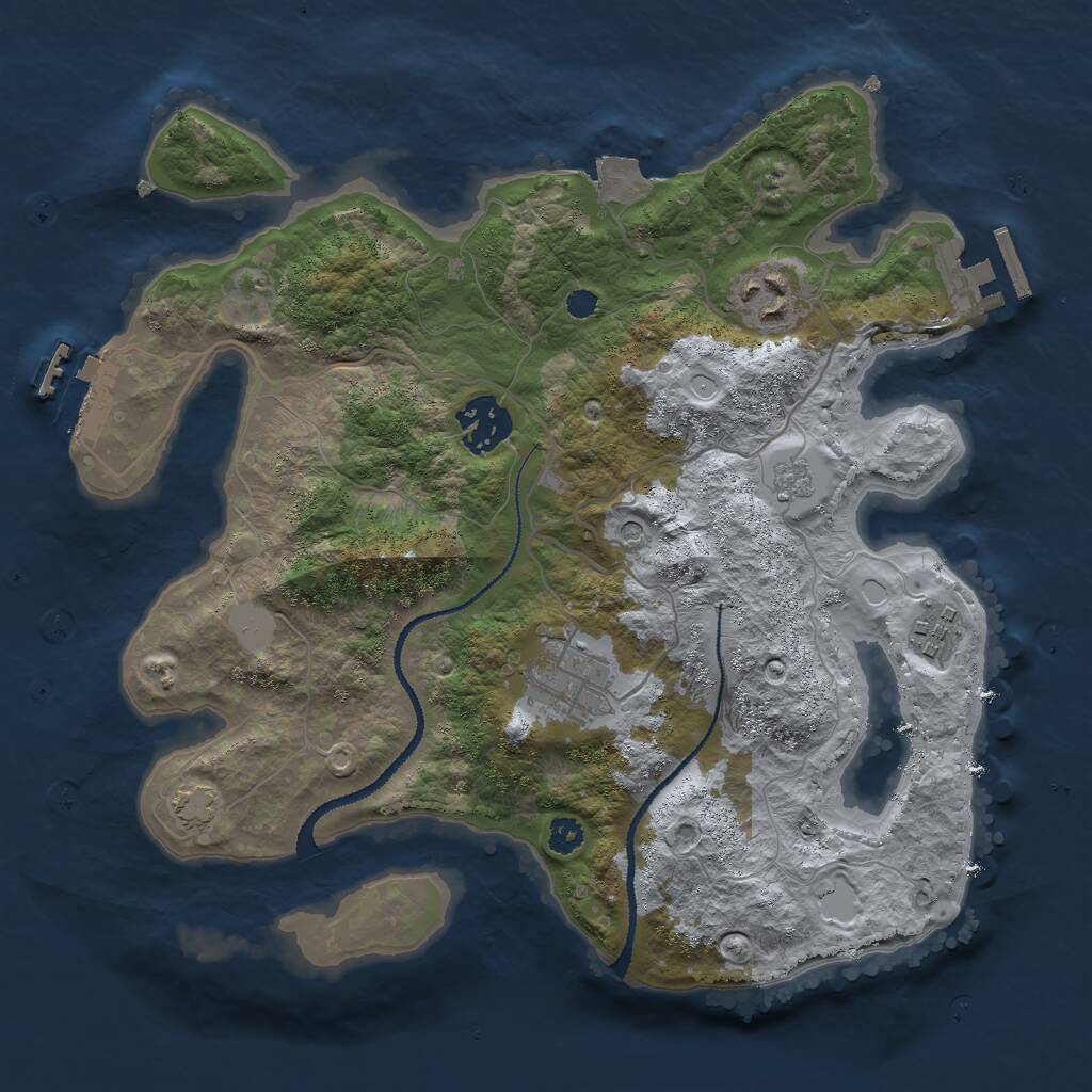 Rust Map: Procedural Map, Size: 3000, Seed: 905335858, 10 Monuments