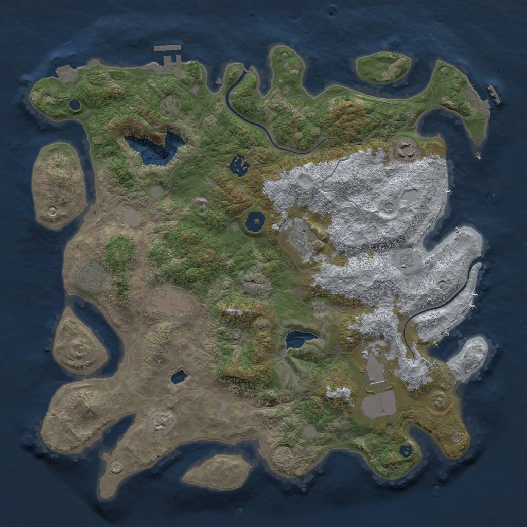 Rust Map: Procedural Map, Size: 4000, Seed: 6386587, 12 Monuments