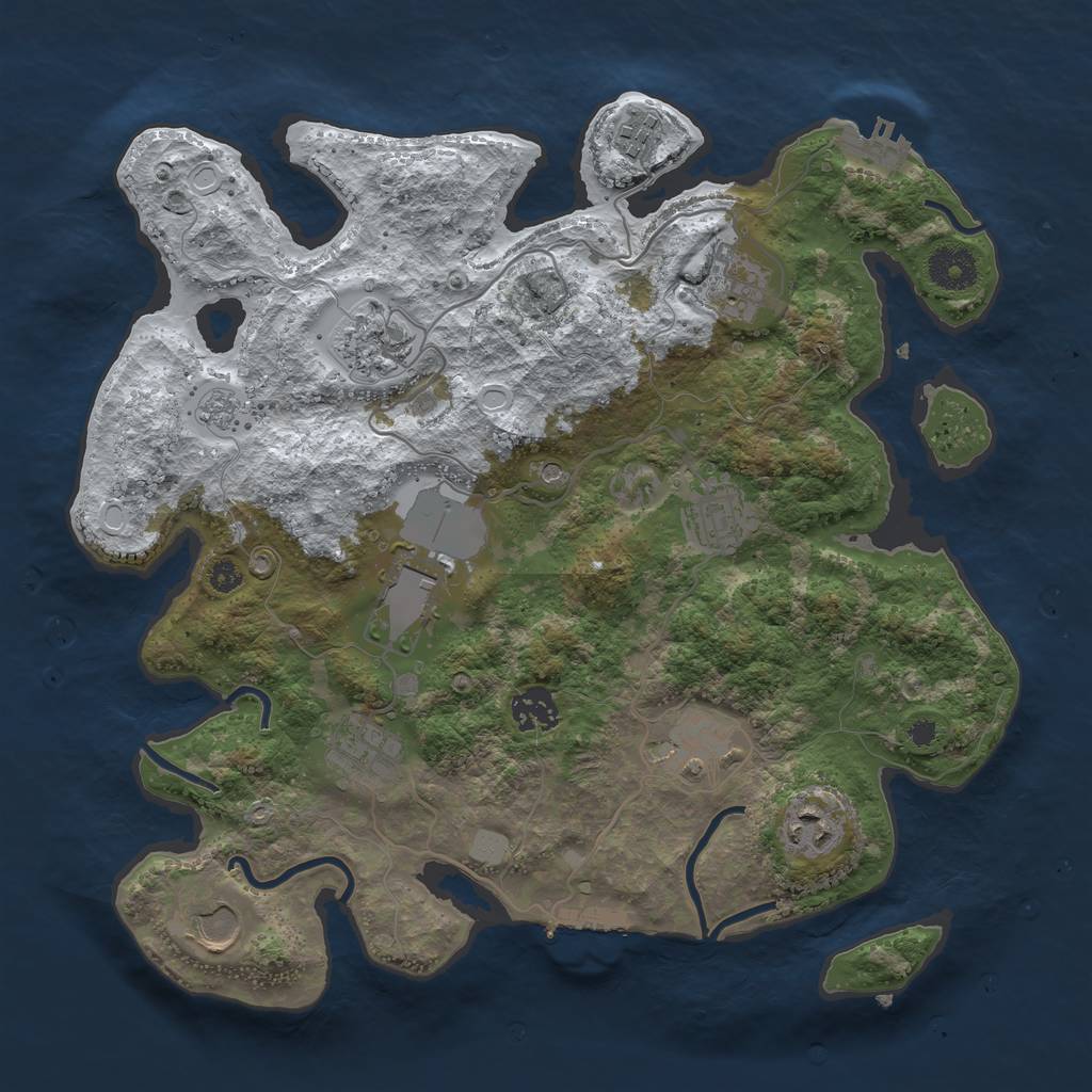 Rust Map: Procedural Map, Size: 3500, Seed: 1530386897, 19 Monuments