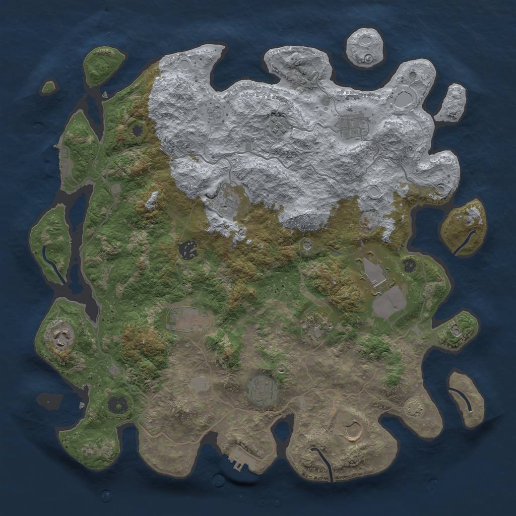 Rust Map: Procedural Map, Size: 4000, Seed: 299813, 18 Monuments
