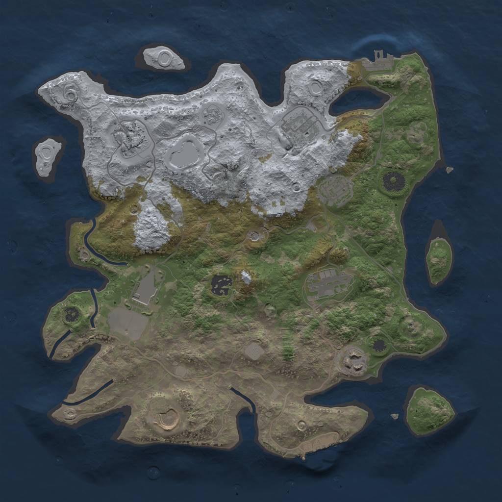 Rust Map: Procedural Map, Size: 3500, Seed: 534563732, 15 Monuments