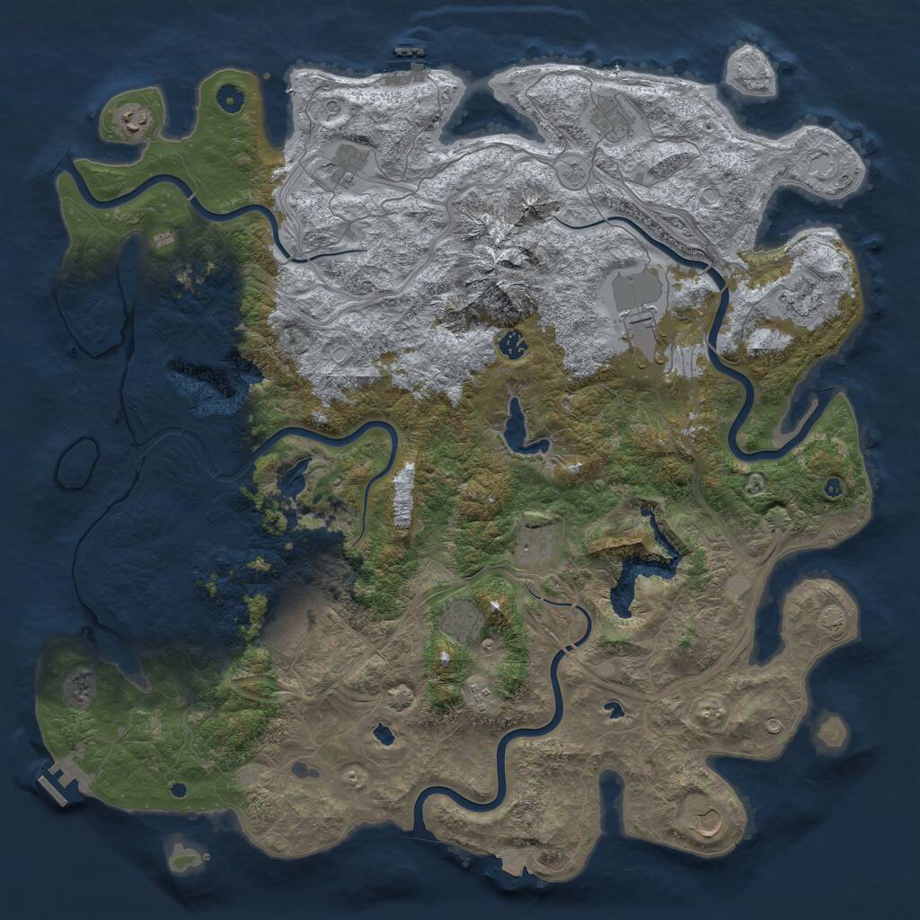 Rust Map: Procedural Map, Size: 5000, Seed: 948759, 17 Monuments
