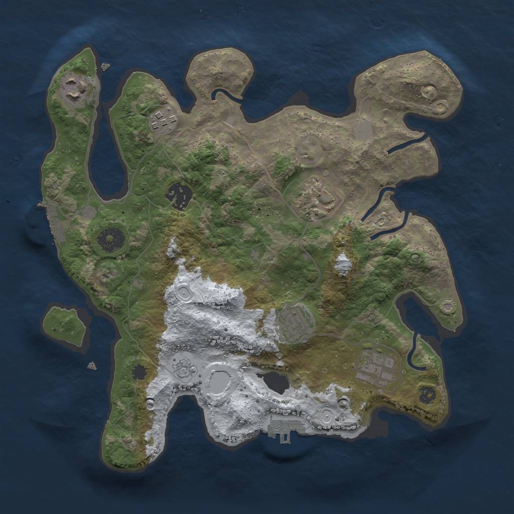 Rust Map: Procedural Map, Size: 3000, Seed: 895661, 14 Monuments