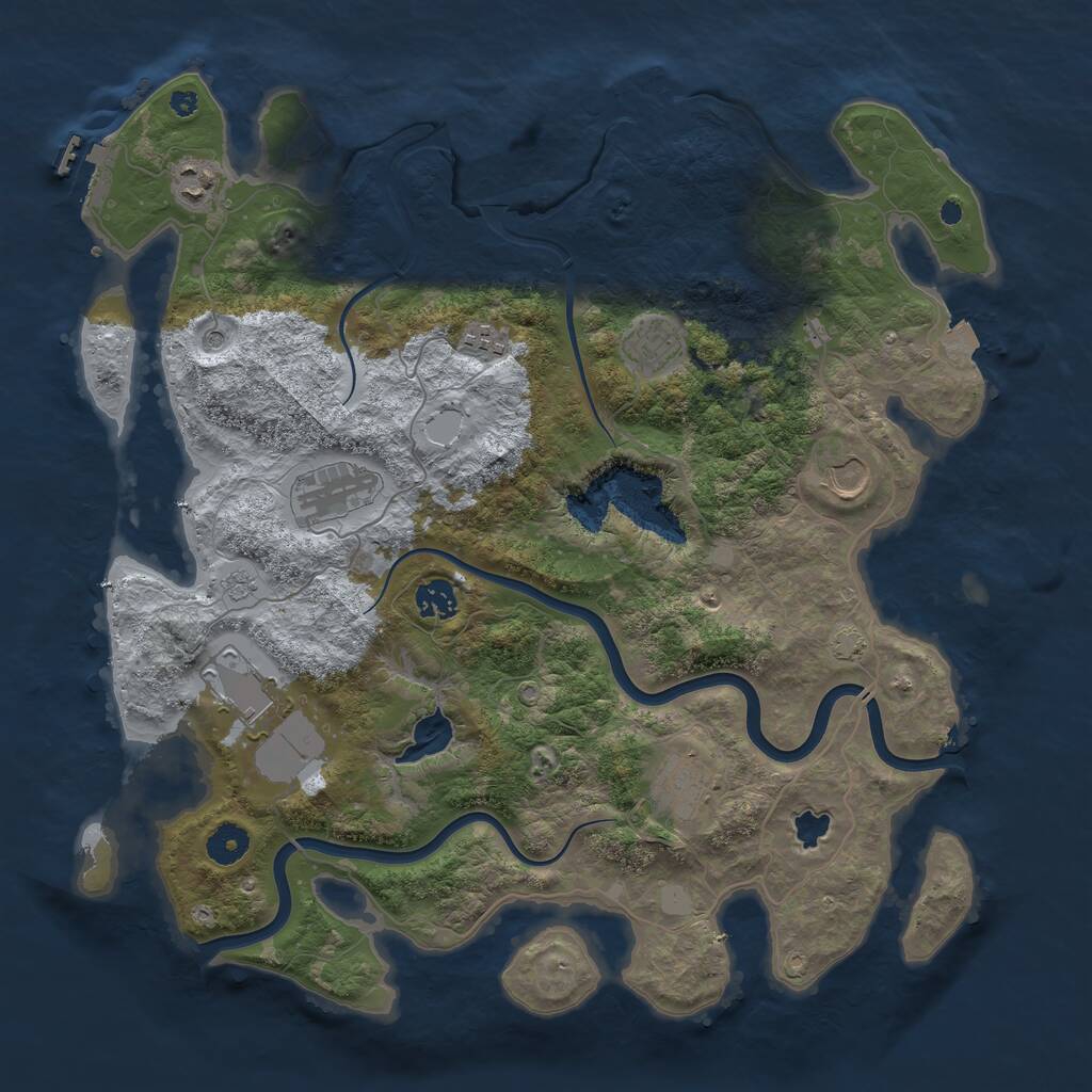 Rust Map: Procedural Map, Size: 4000, Seed: 7797, 14 Monuments