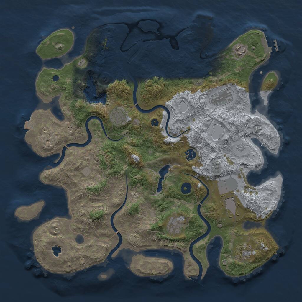 Rust Map: Procedural Map, Size: 4042, Seed: 1337, 14 Monuments