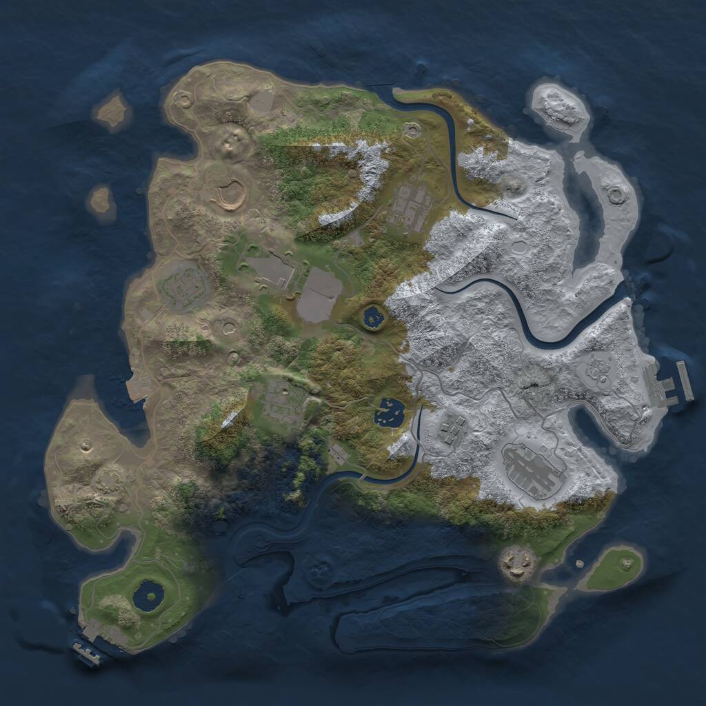 Rust Map: Procedural Map, Size: 3505, Seed: 469, 15 Monuments