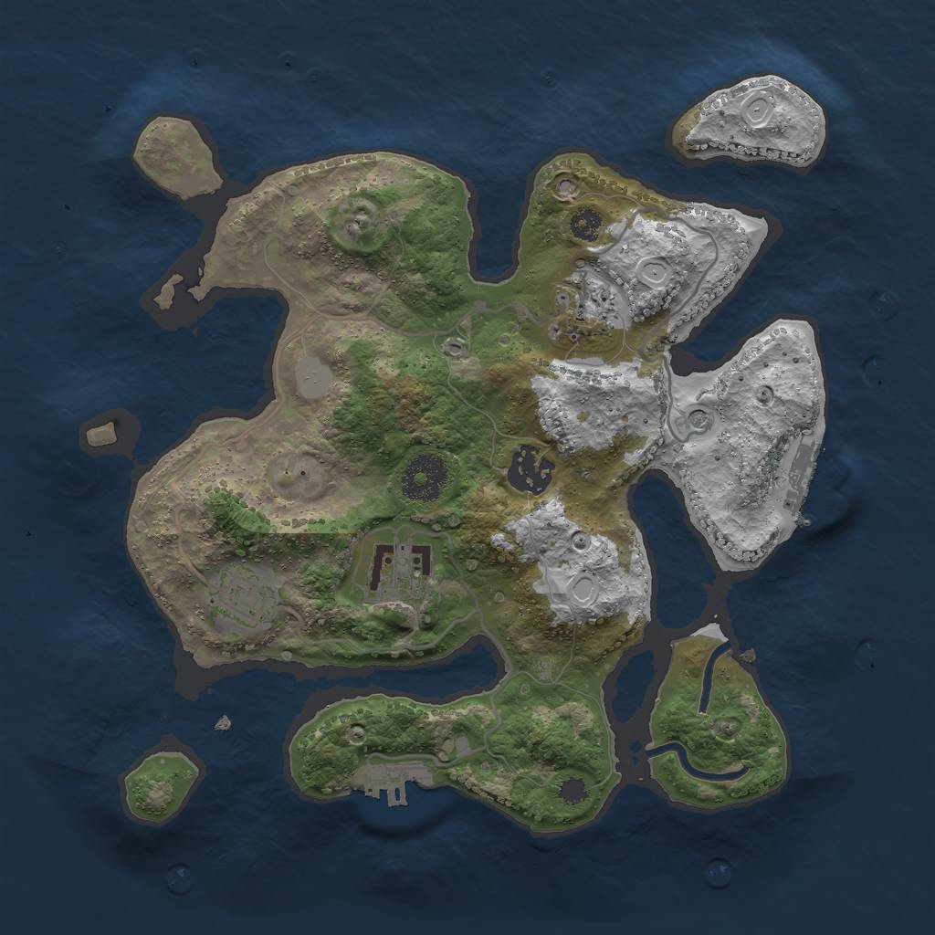 Rust Map: Procedural Map, Size: 3000, Seed: 893742240, 12 Monuments