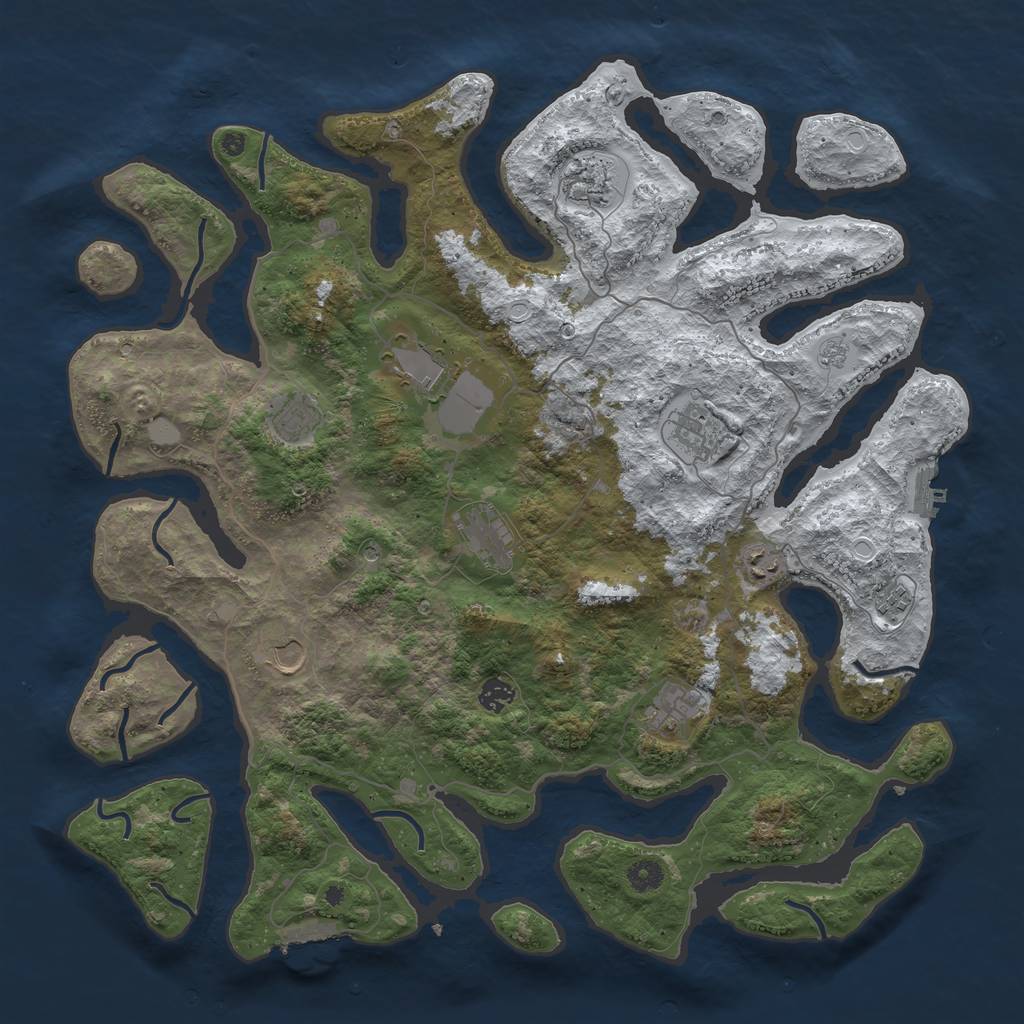 Rust Map: Procedural Map, Size: 4500, Seed: 98760269, 19 Monuments