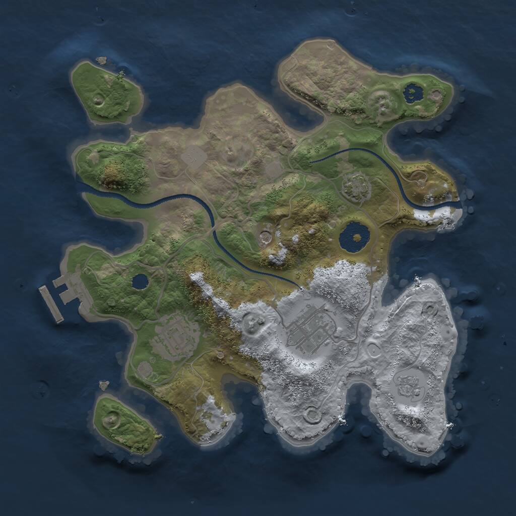 Rust Map: Procedural Map, Size: 2600, Seed: 12271, 7 Monuments