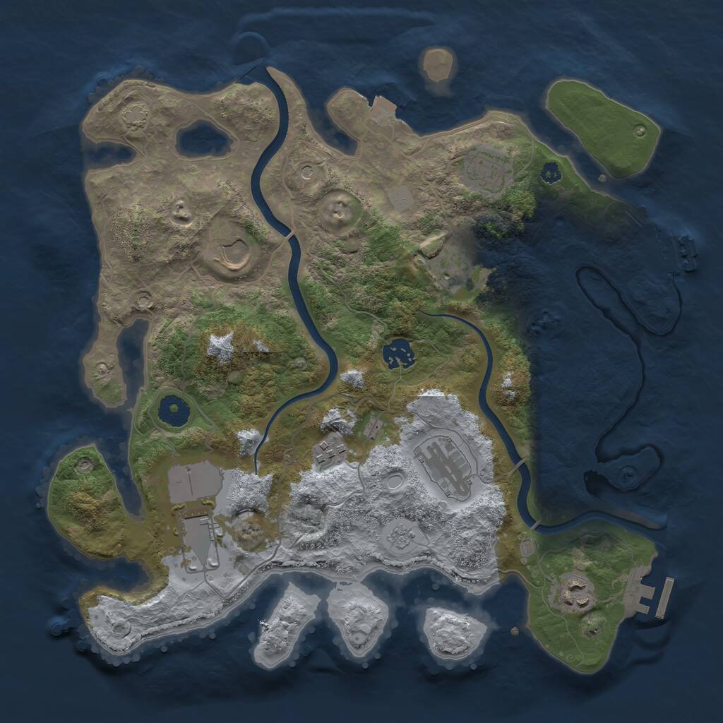 Rust Map: Procedural Map, Size: 3500, Seed: 14881337, 14 Monuments