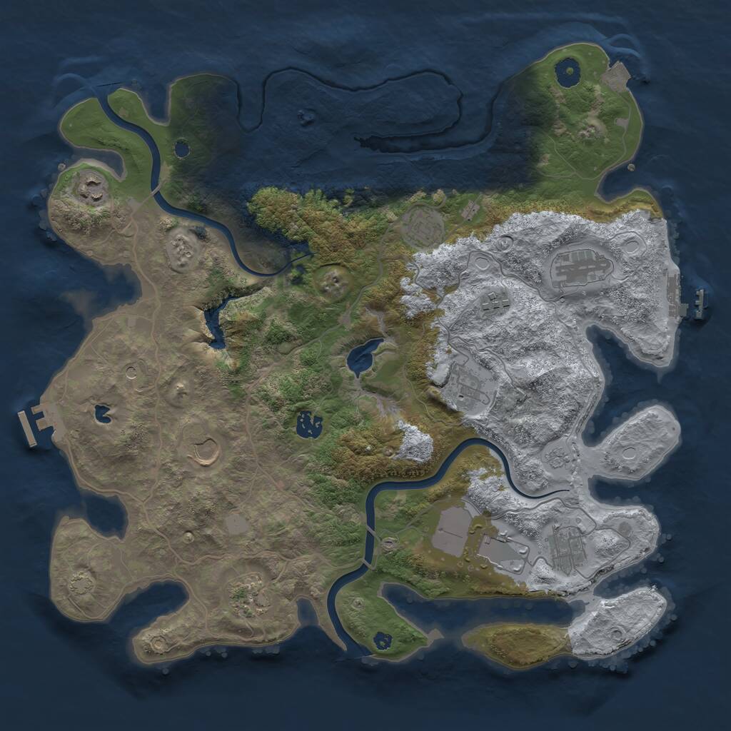 Rust Map: Procedural Map, Size: 4000, Seed: 4900, 16 Monuments