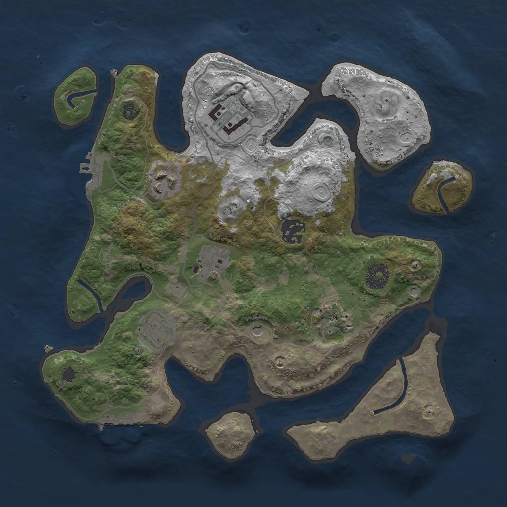 Rust Map: Procedural Map, Size: 3000, Seed: 181548364, 14 Monuments