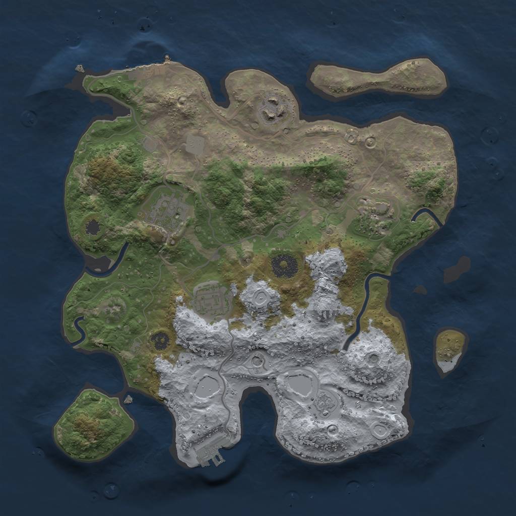 Rust Map: Procedural Map, Size: 3000, Seed: 926938566, 11 Monuments