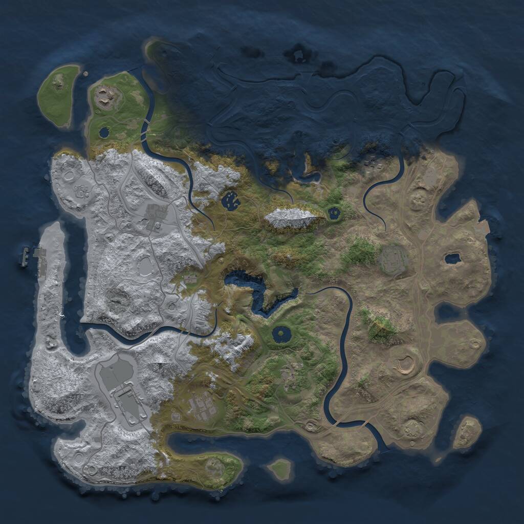 Rust Map: Procedural Map, Size: 4250, Seed: 1729131509, 15 Monuments