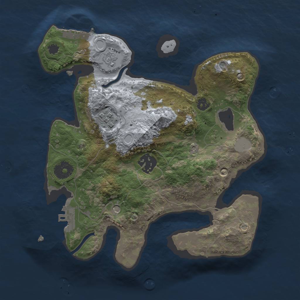 Rust Map: Procedural Map, Size: 2500, Seed: 784721, 9 Monuments