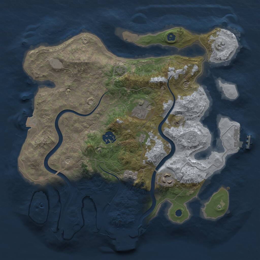Rust Map: Procedural Map, Size: 3100, Seed: 668418277, 10 Monuments