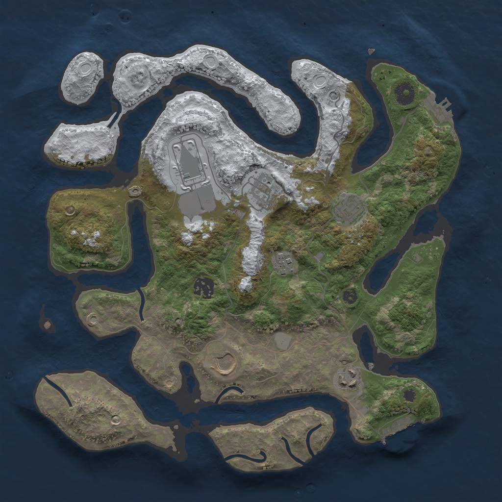 Rust Map: Procedural Map, Size: 3500, Seed: 750597788, 15 Monuments